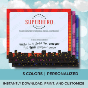 Digital certificates foe a superhero (Kids)