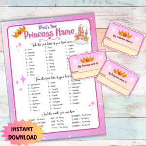 Princess Adventure Name Generator Kit!