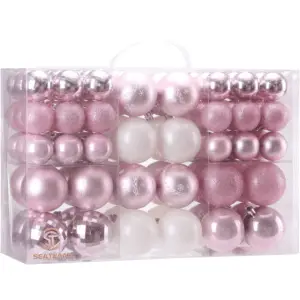 Pink coloured babubles pack of 86