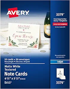 Avery Printable Note Cards with Envelopes