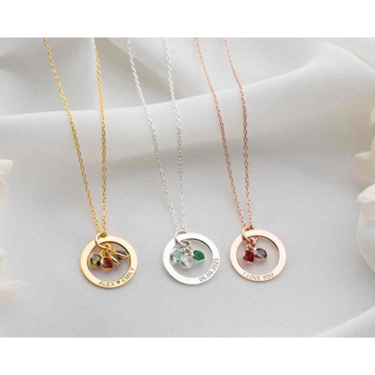 Personalized Gold Birthstone Necklace