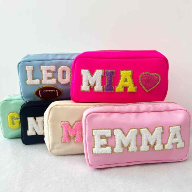 Personalized Chenille Patch Makeup Bag