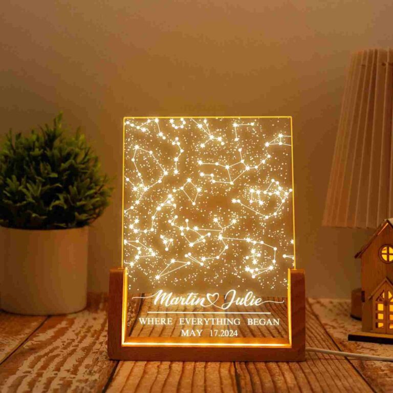 Personalized Star Map Night Light, Constellation Chart Lamp