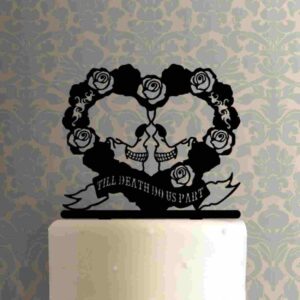 Skulls Till Death Do Us Part Cake Topper