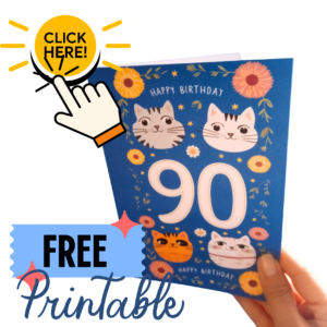 free printable 90th card