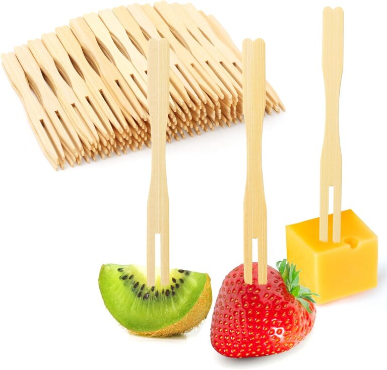 Mini wooden forks for party food