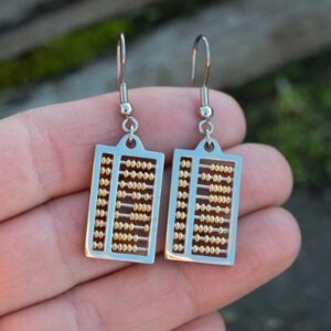 working mini Abacus Earrings