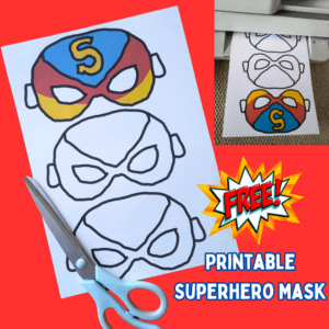 A printable superhero mask sheet