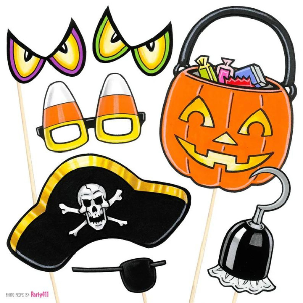 22 Kids Halloween Photo Booth Props - Instant Download