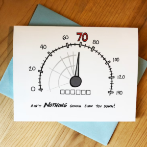 70 speedometer card for birthday 70th