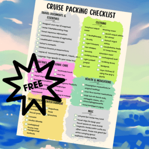 Free printable checklist for packing for a cruise holiday