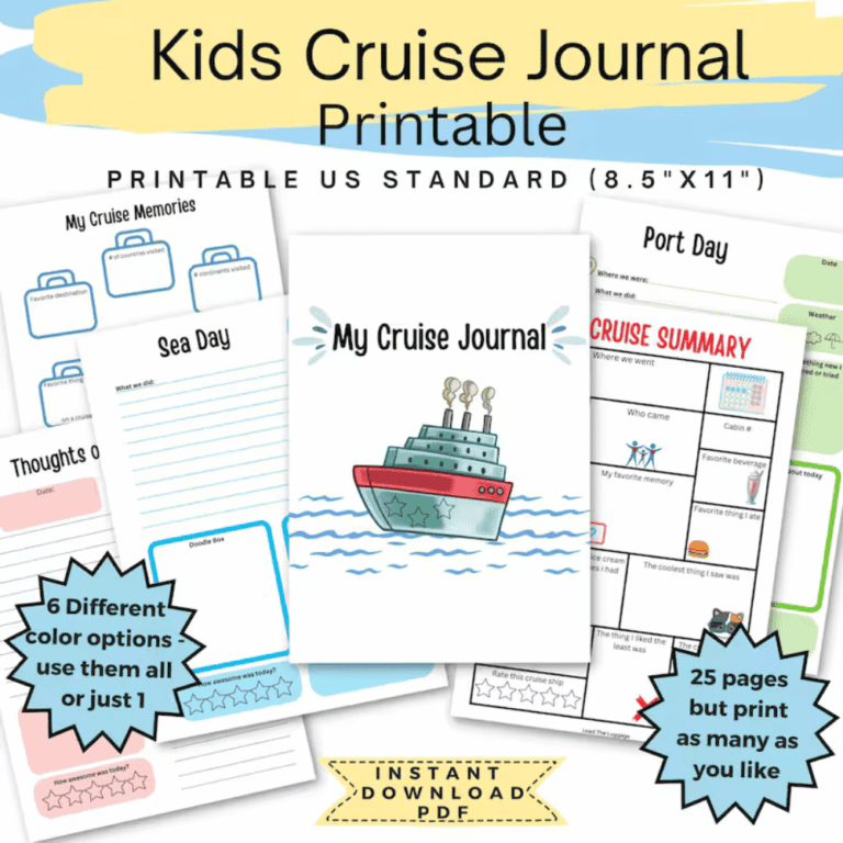 Printable Children's cruise journal