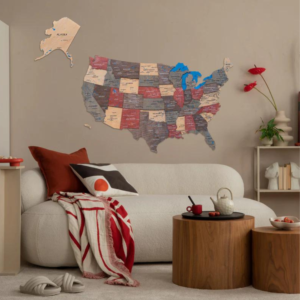 Wall display map of USA