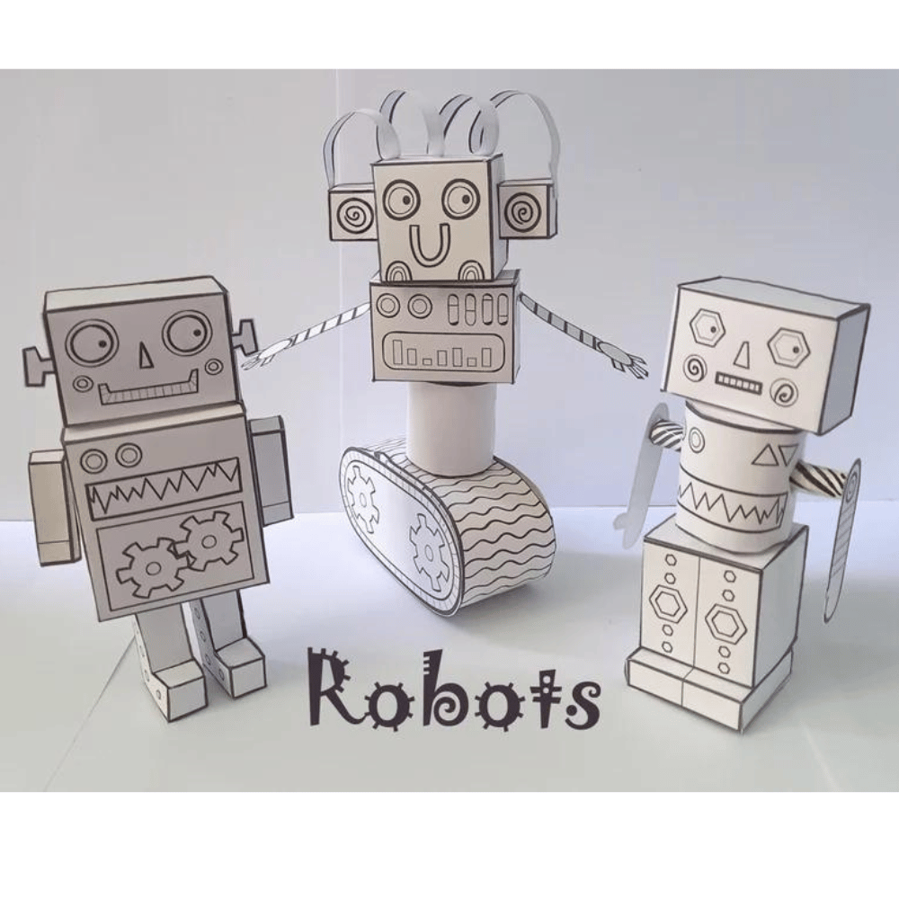 robots made from paper