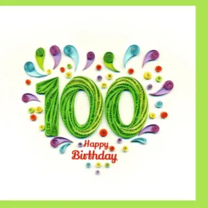 a handmade 100th birthday card