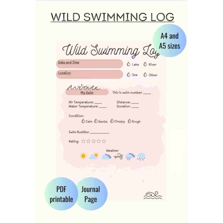 printable swim journal
