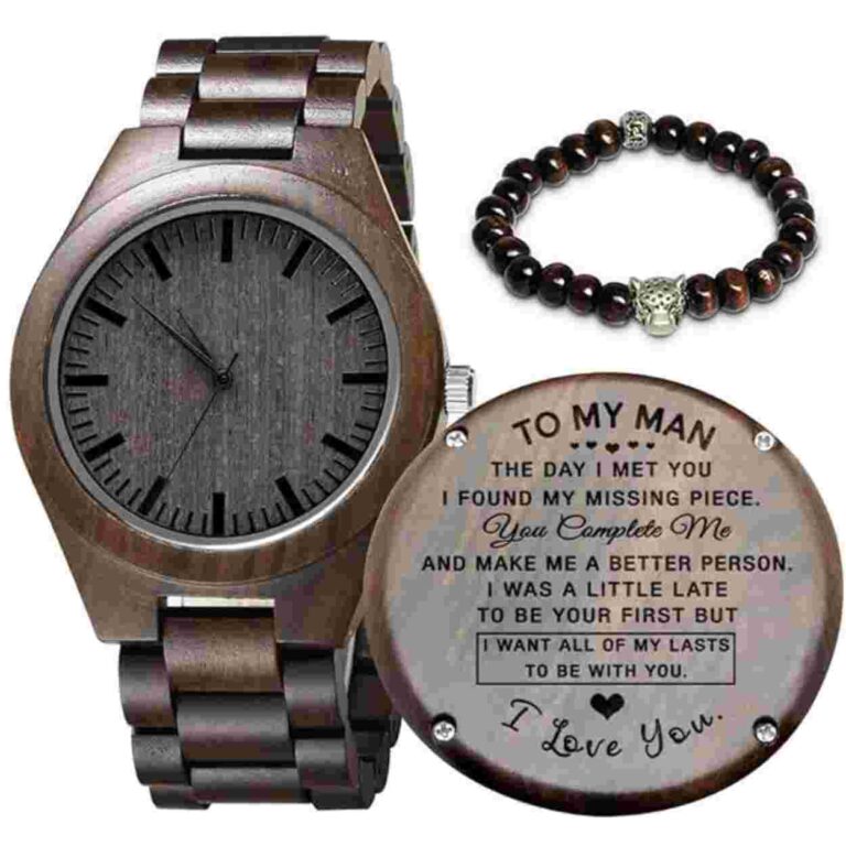 Engraved Wooden Watch for Men