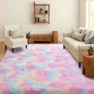 pastel rainbow fairycore rug