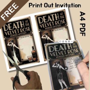 free printable invitation for a murder myster Dinner Party