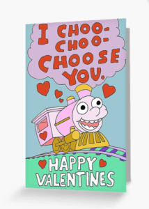 valentine card with train