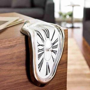 a clock that looks like it is melting