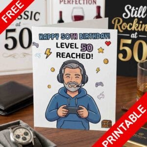 free mans 50th birthday card