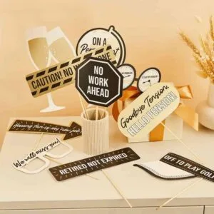 party photo props for a retirement party