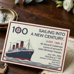 nautical 100th birthday card