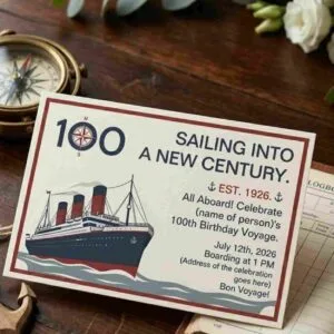 nautical 100th birthday card
