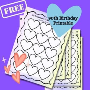free 90th birthday gift printable pdf