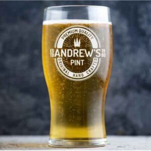 personalised pint glass