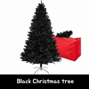 a black colred christmas tree