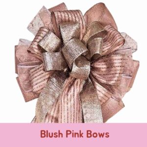 Christmas Bow in Blush and Pink Ribbon, Large Glam Bow