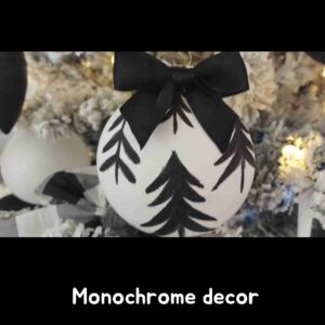 black and white christmas baubles