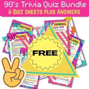 free printable quiz for 90's party