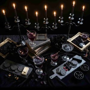 set up for a gothic party