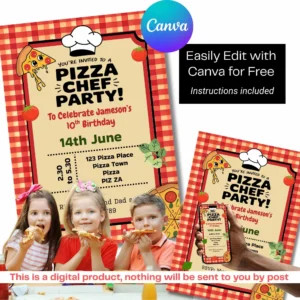 downloadable invitations for a pizza party