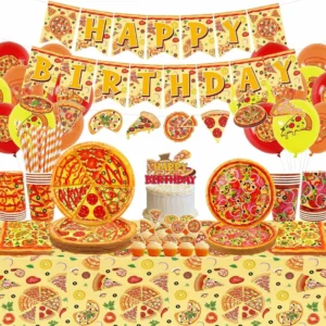 kids pizza party decorations bundle
