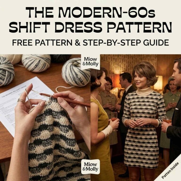 Free Crochet Pattern: The Retro Wave Shift Dress - Miow and Molly
