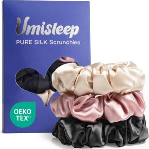 a soft silk hair scrunchie