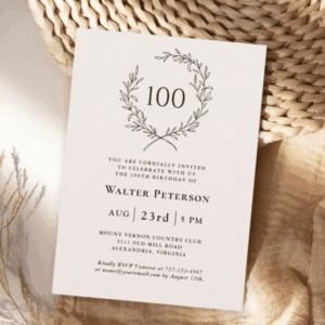 an invite for a 100th birthday