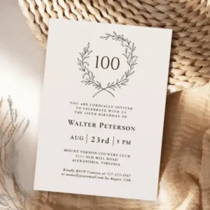 an invite for a 100th birthday