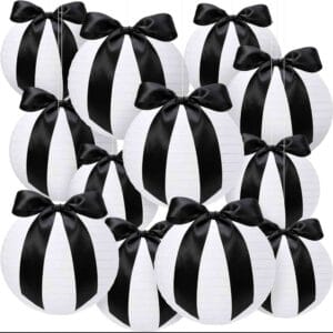 black bow lanterns
