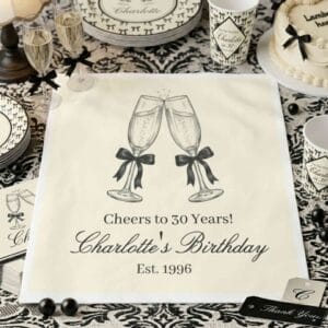 black bow celebration napkins