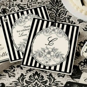 black bow gift tags
