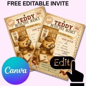 free teddy bear party invite