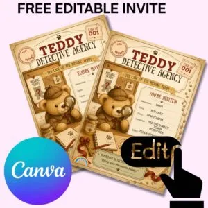 free teddy bear party invite